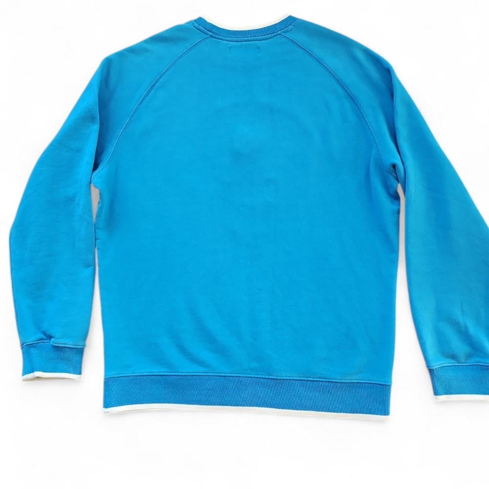 Teddy Fresh Mens What Is Love Flower Blue Raglan Crewneck Sweatshirt Size Large - Picture 3 of 7